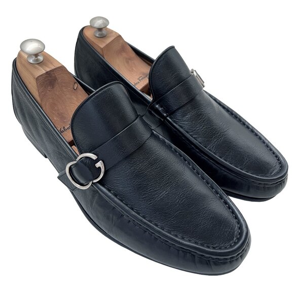 $1190 Gucci Mens GG Silver Horsebit Black Dress Shoes Bit Loafers UK 9.5 US 10.5 - Picture 4 of 11